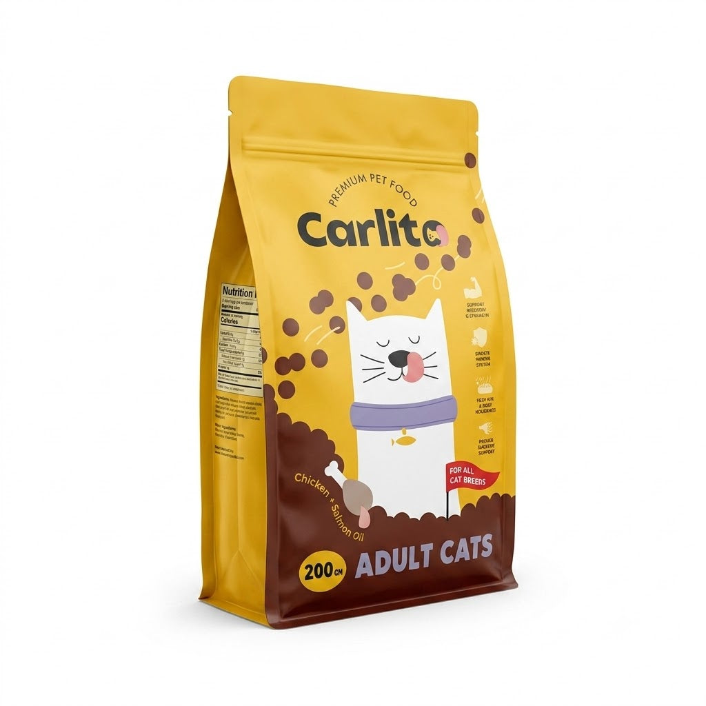 Carlito Premium Pet Food Adult Cats - Chicken + Salmon Oil - 200g