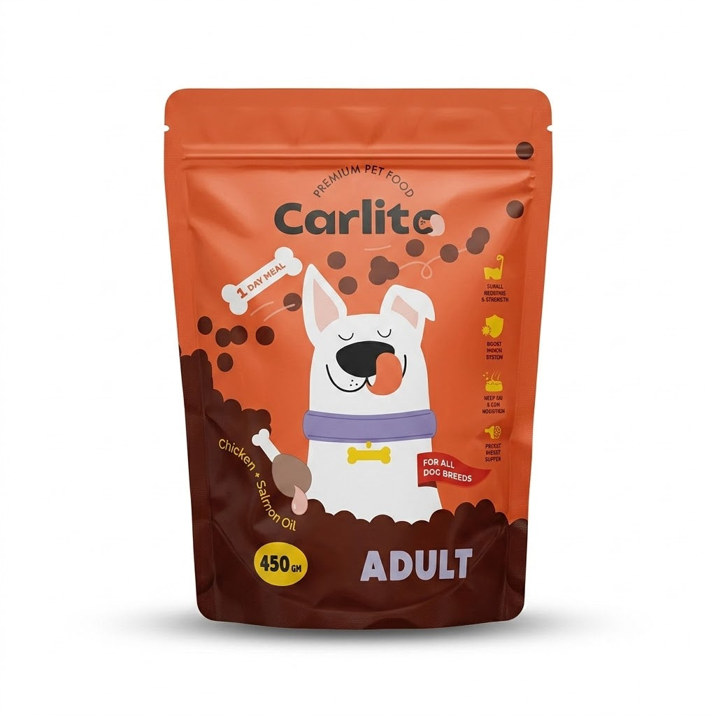 Carlito Premium Pet Food Adult Dogs - Chicken + Salmon Oil - 450g - 1 Day Meal