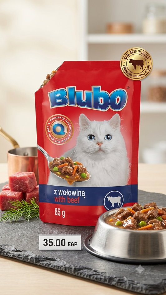 Blubo Wet Cat Food with Beef - 85g
