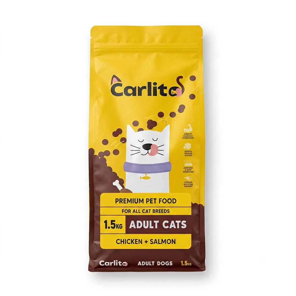 Carlito Premium Pet Food Adult Cats - Chicken + Salmon Recipe - 1.5kg