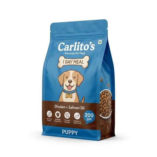 Carlito Premium Pet Food Puppy - Chicken + Salmon Oil - 200g - 1 Day Meal