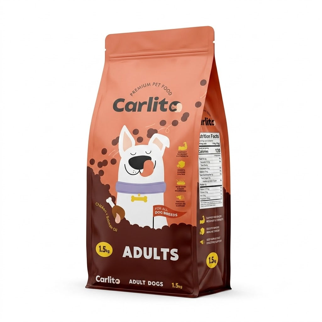Carlito Premium Pet Food Adult Dogs - Chicken + Salmon Oil - 1.5kg
