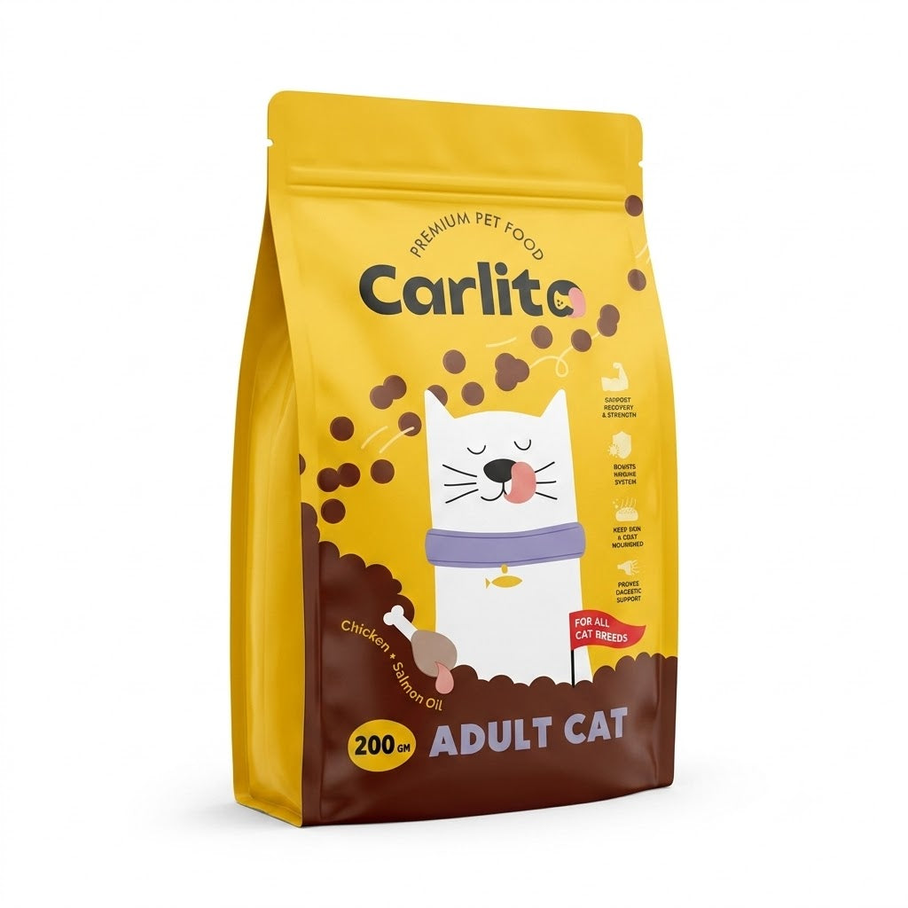 Carlito Premium Pet Food Adult Cats - Chicken + Salmon Oil - 200g