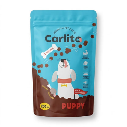 Carlito Premium Pet Food Puppy - Chicken + Salmon Oil - 200g - 1 Day Meal