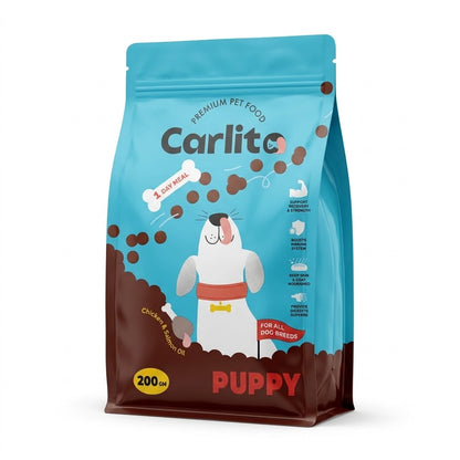 Carlito Premium Pet Food Puppy - Chicken + Salmon Oil - 200g - 1 Day Meal