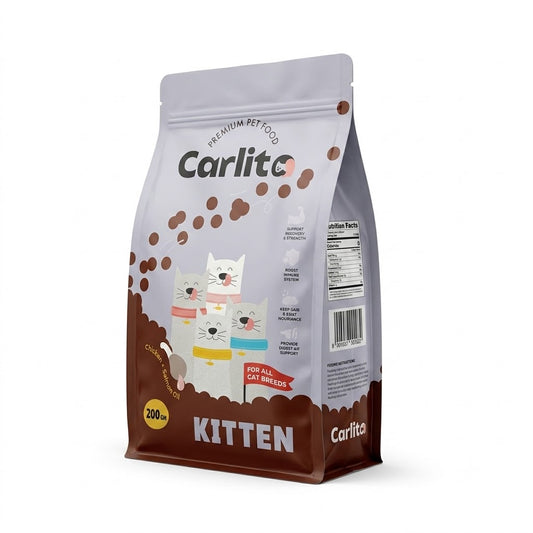 Carlito Premium Pet Food Kitten - Chicken + Salmon Oil - 200g