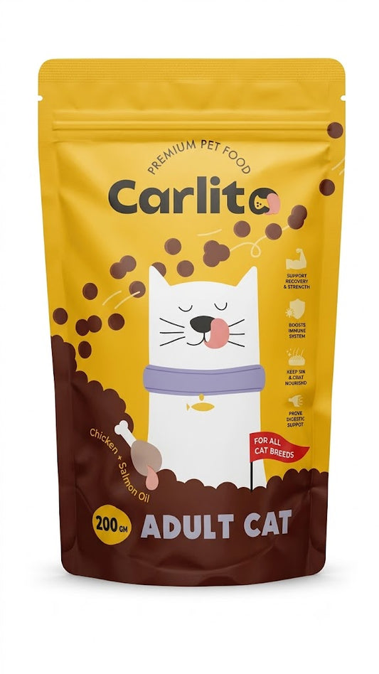 Carlito Premium Pet Food Adult Cats - Chicken + Salmon Oil - 200g