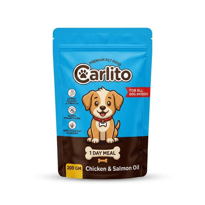 Carlito Premium Pet Food Puppy - Chicken + Salmon Oil - 200g - 1 Day Meal