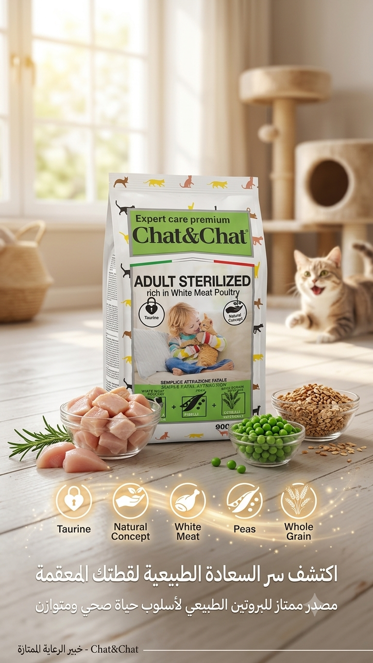 Chat & Chat Sterilized Adult Cat Food White Meat Poultry - 900g