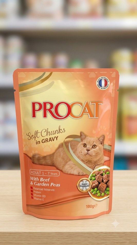 Procat Super Premium Soft Chunks in Gravy Chicken & Liver - 100g