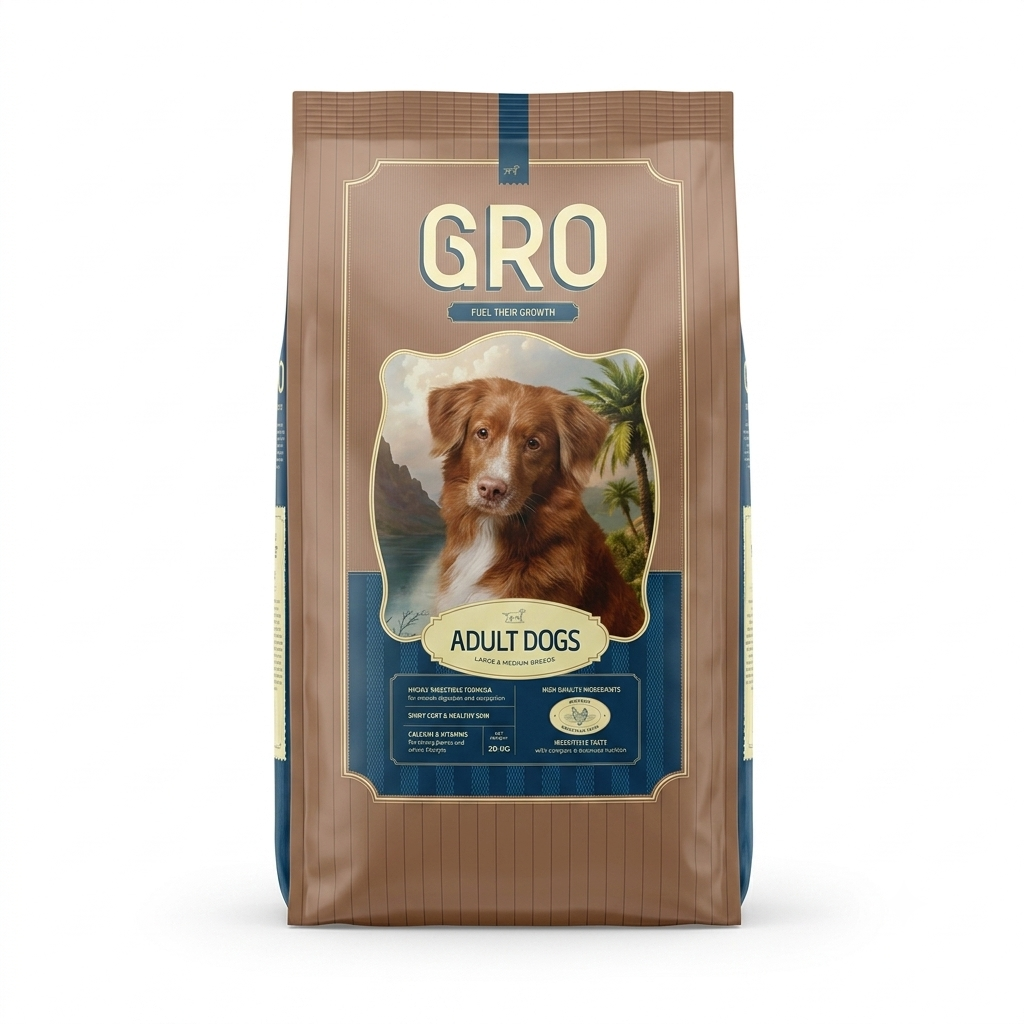 GRO Adult Dogs - Chicken Recipe Dry Food for Large & Medium Breeds - 20kg