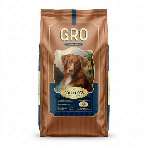 GRO Adult Dogs - Chicken Recipe Dry Food for Large & Medium Breeds - 20kg