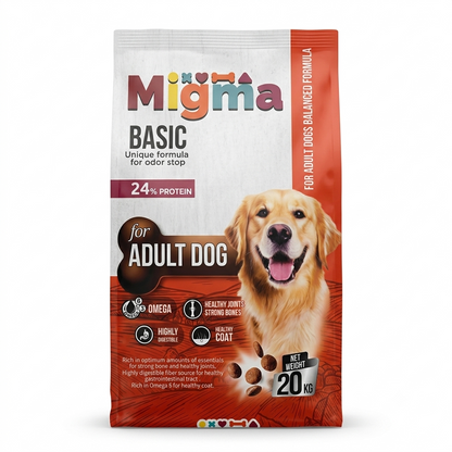Migma Basic Adult Dog Food - 24% Protein - 20kg