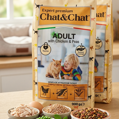 Chat & Chat Expert Premium Adult Cat Food Chicken & Peas - 900g