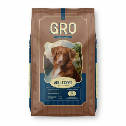 GRO Adult Dogs - Chicken Recipe Dry Food for Large & Medium Breeds - 20kg
