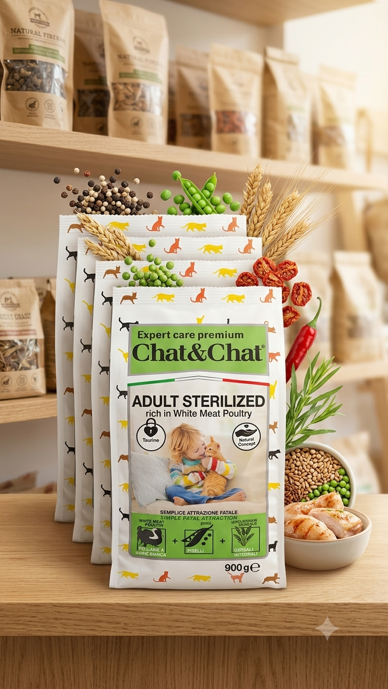 Chat & Chat Sterilized Adult Cat Food White Meat Poultry - 900g