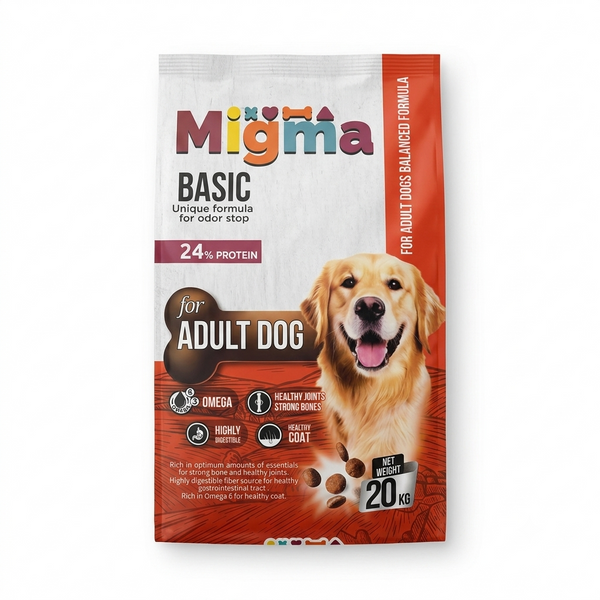 Migma Basic Adult Dog Food - 24% Protein - 20kg